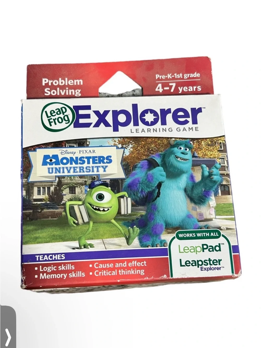 Leapfrog Explorer Disney Pixar Monster University Learning Game Problem Solving